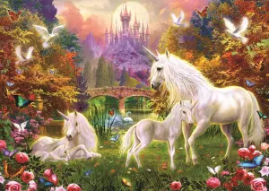 Castle Unicorns - 300pc Large Piece Jigsaw Puzzle By Sunsout