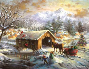 Over the Covered Bridge - 1000+pc Jigsaw Puzzle By Sunsout
