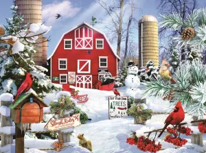 A Snowy Day on the Farm - 1000pc Jigsaw Puzzle By Sunsout