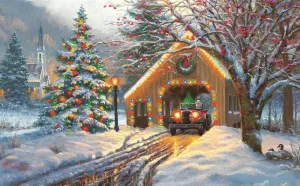 Covered Bridge at Christmas - 300pc Jigsaw Puzzle By Sunsout