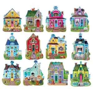 Cottages - 500pc Shaped Jigsaw Puzzle by Lafayette Puzzle Factory