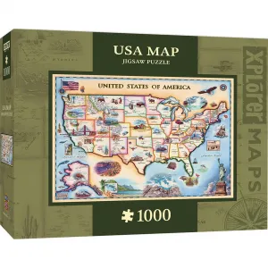 Xplorer: USA Map - 1000pc Jigsaw Puzzle By Masterpieces