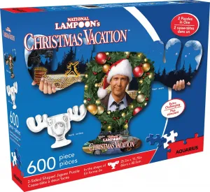 Christmas Vacation - 600pc Double-sided Shaped Jigsaw Puzzle by Aquarius