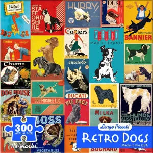 Retro Dogs - 300pc Large Format Jigsaw Puzzle By Re-marks