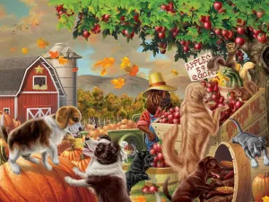 Harvest Market Hounds - 550pc Jigsaw Puzzle by Vermont Christmas Company