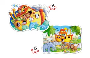 Noah's Ark - 2 x 9pc Jigsaw Puzzle By Castorland