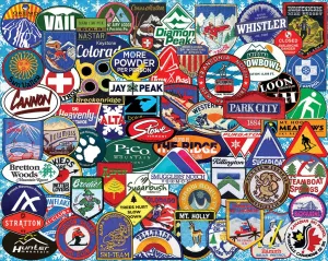 Ski Badges - 1000pc Jigsaw Puzzle by White Mountain