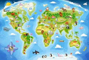 World Map - 40pc Jigsaw Puzzle By Castorland