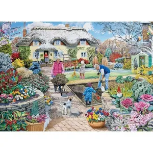 Family Times: Winter Garden - 500pc XL Jigsaw Puzzle by Holdson
