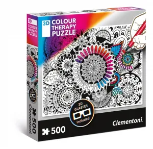 3D Color Therapy: Flowers - 500 pc Jigsaw Puzzle by Clementoni