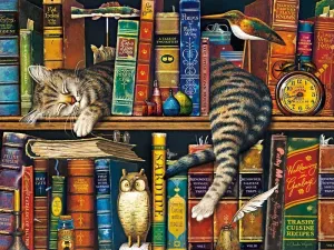 The Cats Of Charles Wysocki: Frederick the Literate - 750pc Jigsaw Puzzle by Buffalo Games