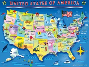USA Map - 60pc Jigsaw Puzzle by Springbok