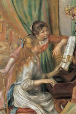 Two Young Girls At The Piano - 1000pc Music Jigsaw Puzzle by Tomax