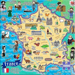 Map of France - 1000pc Jigsaw Puzzle By Re-marks