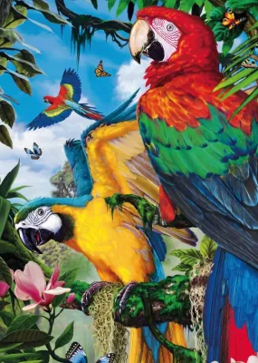 Pretty Parrots - 1000pc Jigsaw Puzzle By Jumbo