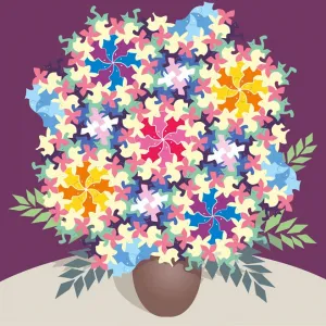 Nakamura: Cats, Rabbits, Birds, Fish, and Flowers - 300pc Jigsaw Puzzle by Pomegranate