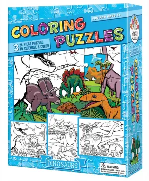 Coloring Puzzles: Dinosaurs - 24pc Coloring Puzzle by Cobble Hill (discontinued)