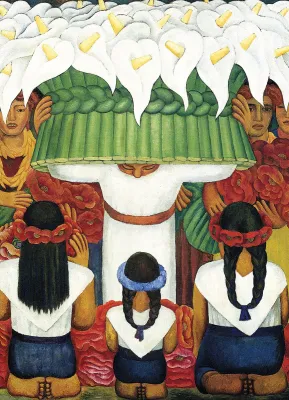 Frida Kahlo &amp; Diego Rivera: Flower Festival: Feast of Santa Anita - 1000pc Jigsaw Puzzle by Eurographics
