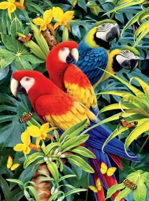 Wild: Majestic Macaws - 1000pc Jigsaw Puzzle by Ceaco