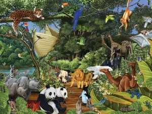 Noah's Gathering - 350pc Jigsaw Puzzle by Cobble Hill