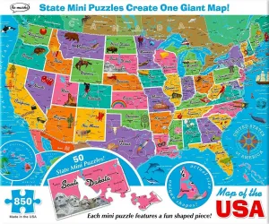 Map of the USA - 850pc Jigsaw Puzzle By Re-marks