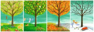 Four Seasons - 500pc Panoramic Jigsaw Puzzle By Ravensburger