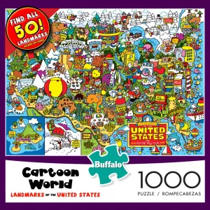 Cartoon Series: US Landmarks - 1000pc Jigsaw Puzzle by Buffalo Games