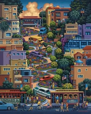 Lombard Street - 500pc Jigsaw Puzzle by Dowdle
