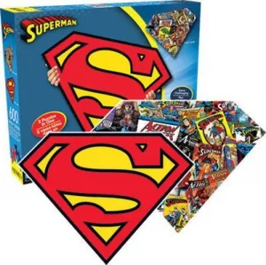 Superman Logo - 600pc Double-sided Shaped Jigsaw Puzzle by Aquarius