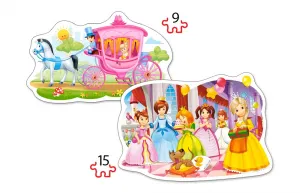 The Princess Ball - 2 x 9pc Jigsaw Puzzle By Castorland