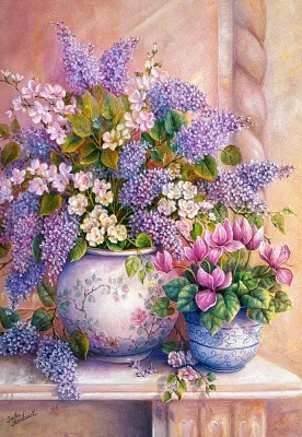 Lilac Flowers - 1500pc Jigsaw Puzzle By Castorland