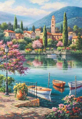 Village Lake Afternoon - 500pc Jigsaw Puzzle by Anatolian