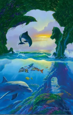 7 dolphins - 1000pc Jigsaw Puzzle By Sunsout
