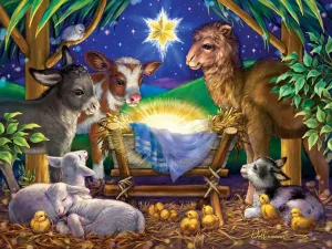 A Child Is Born - 550pc Jigsaw Puzzle By Vermont Christmas Company