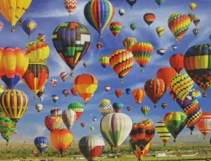 Hot Air Balloon Mass Ascension, Albuquerque - 1000pc Jigsaw Puzzle by Lafayette Puzzle Factory