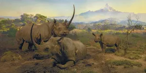 Black Rhinoceros Diorama - 1000pc Jigsaw Puzzle by Pomegranate