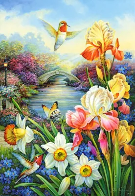 Golden Irises - 1500pc Jigsaw Puzzle By Castorland