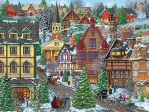 Winter Village Square - 300pc Jigsaw Puzzle By Sunsout