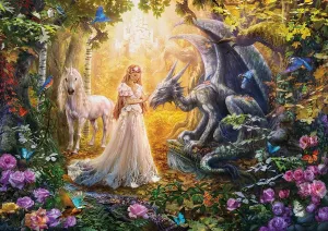 Dragon, Princess, and Unicorn - 1500pc Jigsaw Puzzle by Educa