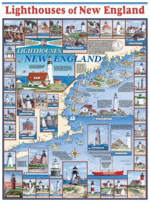Lighthouses of New England - 1000pc Jigsaw Puzzle by White Mountain