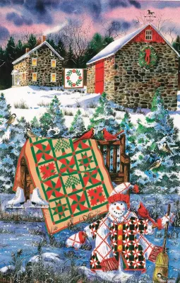A Christmas Cheer Quilt - 1000pc Jigsaw Puzzle by Sunsout