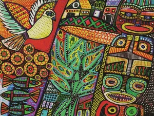 Silberzweig: Peace Dove and Sacred Totem Poles - 750pc Jigsaw Puzzle By Standout Puzzles