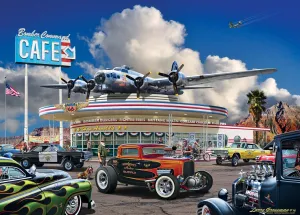 Cruisin' Rt66: Bomber Command CafÃ© - 1000pc Jigsaw Puzzle by Masterpieces
