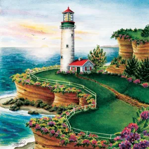 Lighthouse Sunset - 500pc Jigsaw Puzzle By Sunsout