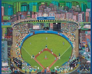Fasanella: Night Game -- Yankee Stadium - 1000pc Jigsaw Puzzle by Pomegranate