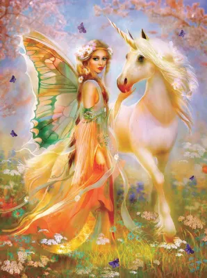 Fairy Princess and Unicorn - 1000pc Jigsaw Puzzle by Sunsout