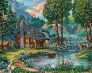 House by the Lake - 1000pc Jigsaw Puzzle by Vermont Christmas Company