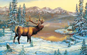 Elk By The Cabin - 1000pc Jigsaw Puzzle By Sunsout