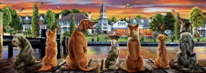 Dogs on the Quay - 1000pc Panoramic Jigsaw Puzzle by Educa