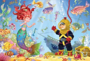 Mermaid &amp; Diver - 100pc Jigsaw Puzzle by Vermont Christmas Company